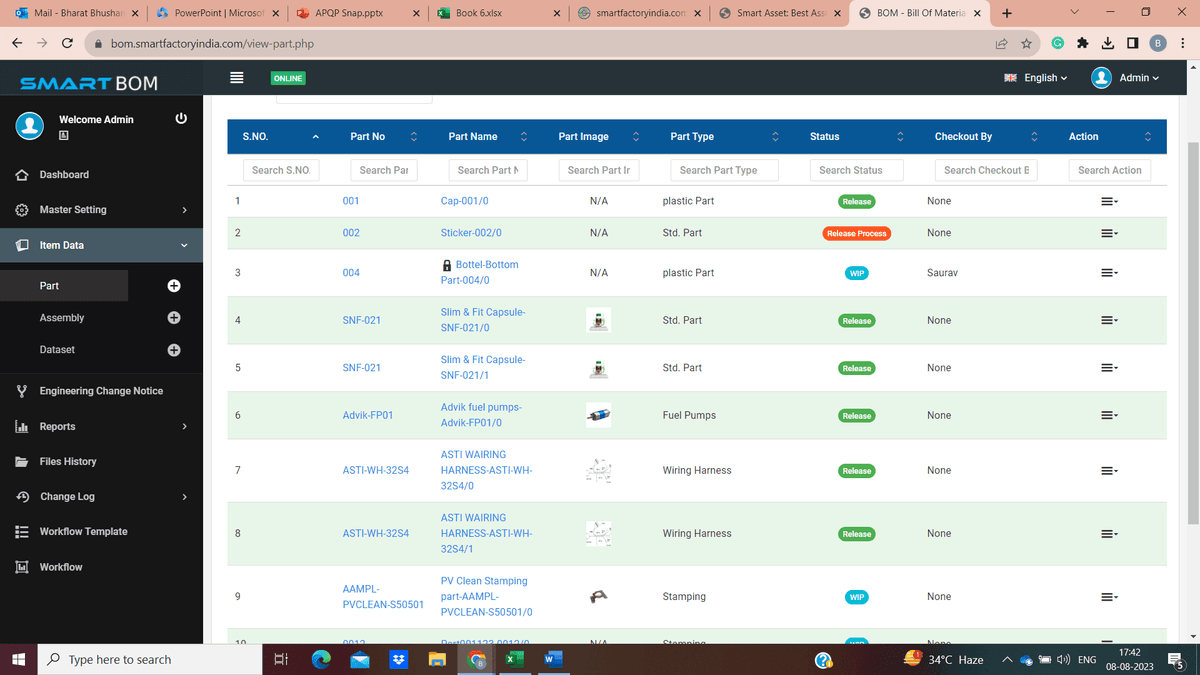 This dashboard shows Seamless Collaboration & Communication in  Smart Design Collaboration & Management "SmartDCM".